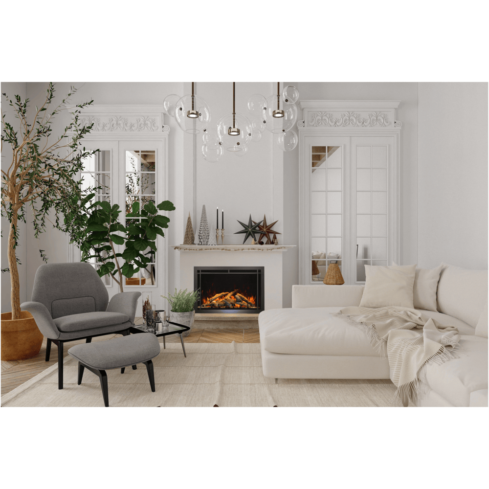 Amantii 26 Inch Traditional Lumina Indoor/Outdoor Smart Electric Fireplace Attached
