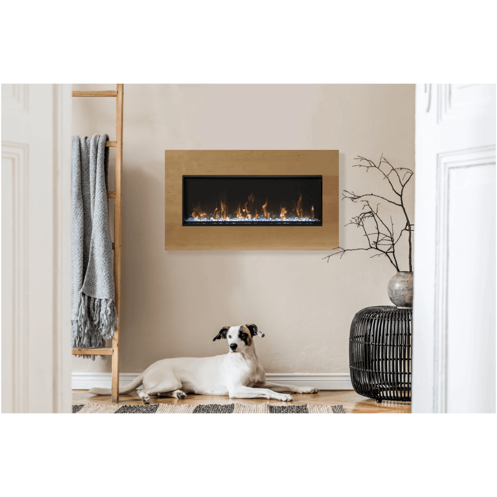 Amantii 30 Inch Panorama Extra Slim Full View Indoor/Outdoor Smart Electric Fireplace Attached