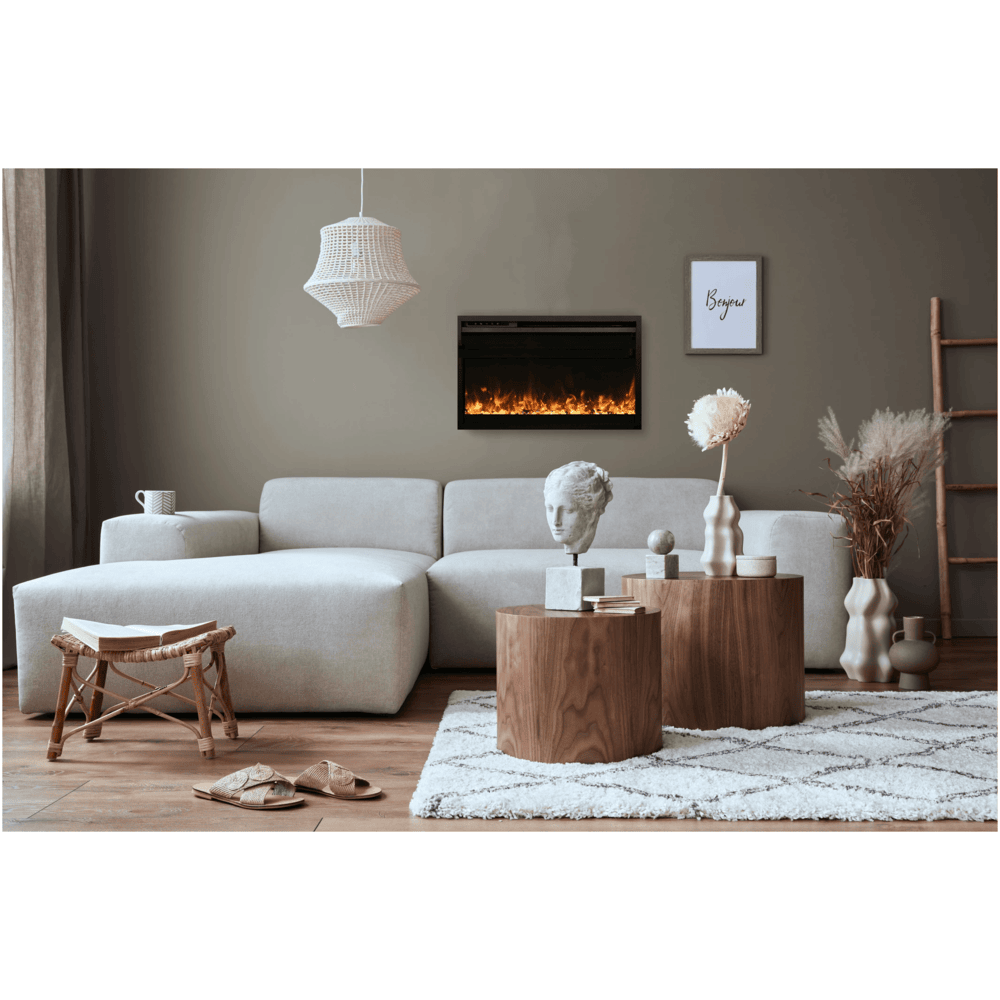 Amantii 30 Inch Traditional Xtraslim Smart Electric Fireplace Attached
