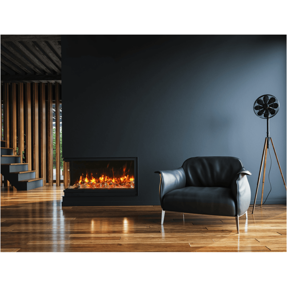 Amantii 30 Inch TruView Slim Indoor/Outdoor 3 Sided Electric Fireplace Attached