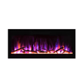Amantii 36 Inch Evolution WiFi Enabled Wall Mounted Electric Fireplace Purple Orange Flame