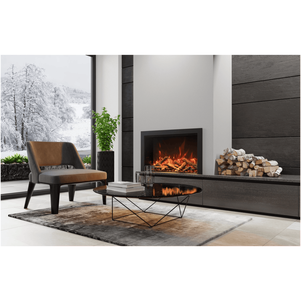 Amantii 38 Inch Traditional Bespoke Indoor/Outdoor Smart Electric Fireplace Attached