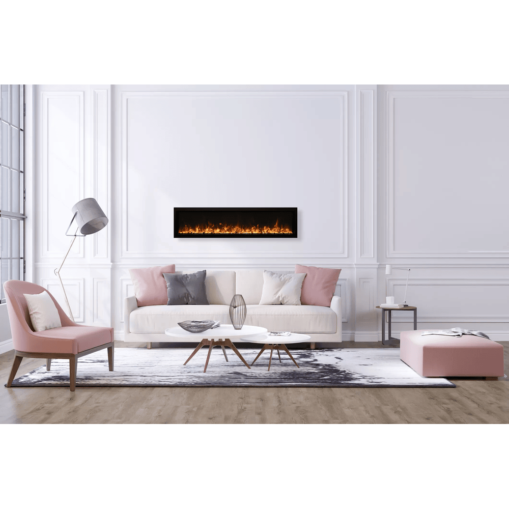 Amantii 42 Inch Symmetry Extra Slim Smart Electric Fireplace Attached