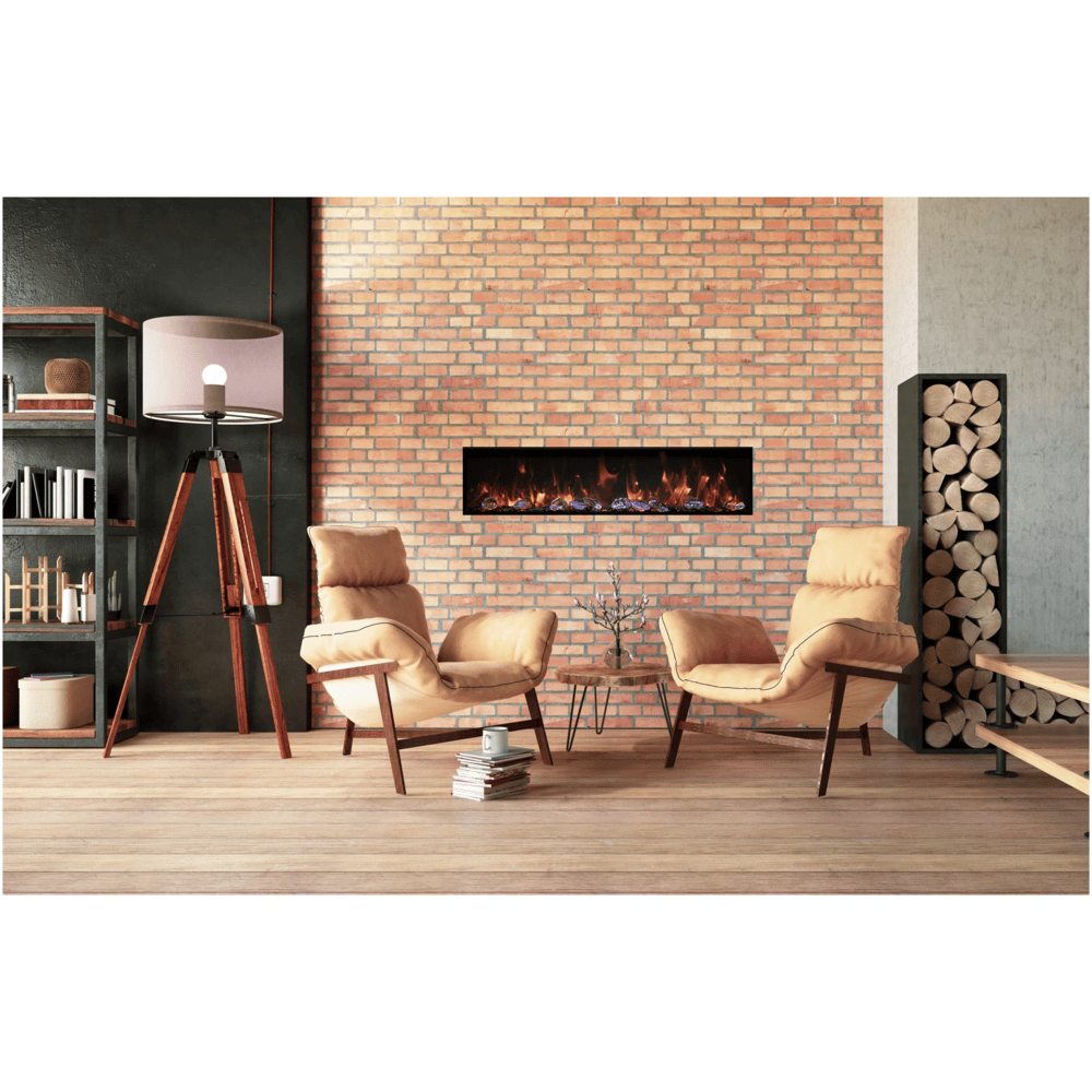 Amantii 50 Inch Panorama Deep Full View Indoor/Outdoor Smart Electric Fireplace Attached