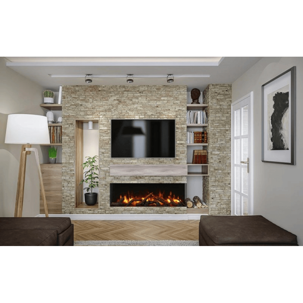 Amantii 50 Inch Panorama Extra Slim Lumina Indoor/Outdoor Smart Electric Fireplace Attached