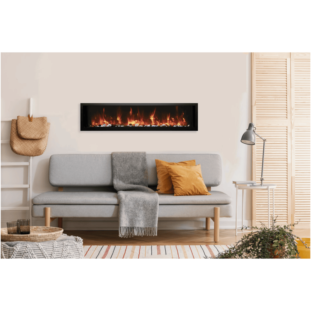 Amantii 50 Inch Symmetry Extra Slim Smart Electric Fireplace Attached
