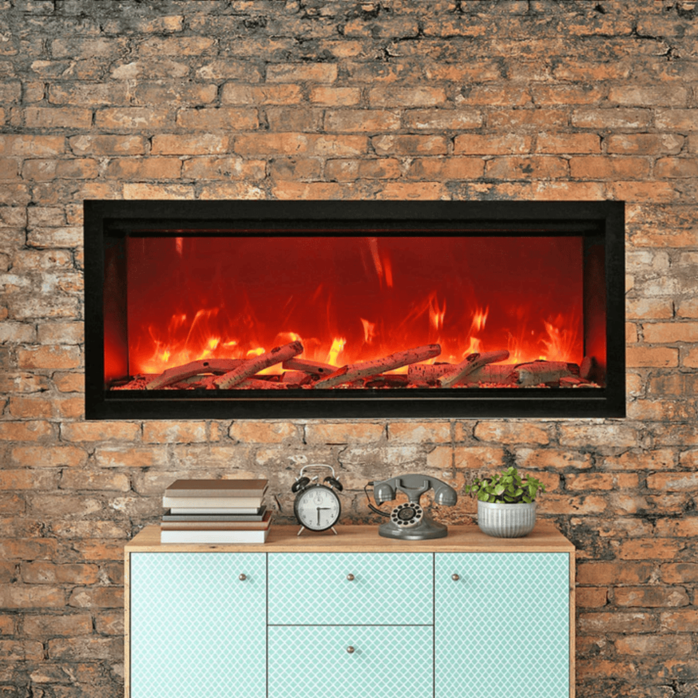 Amantii 50 Inch Symmetry Extra Tall Indoor/Outdoor Smart Electric Fireplace Atatched
