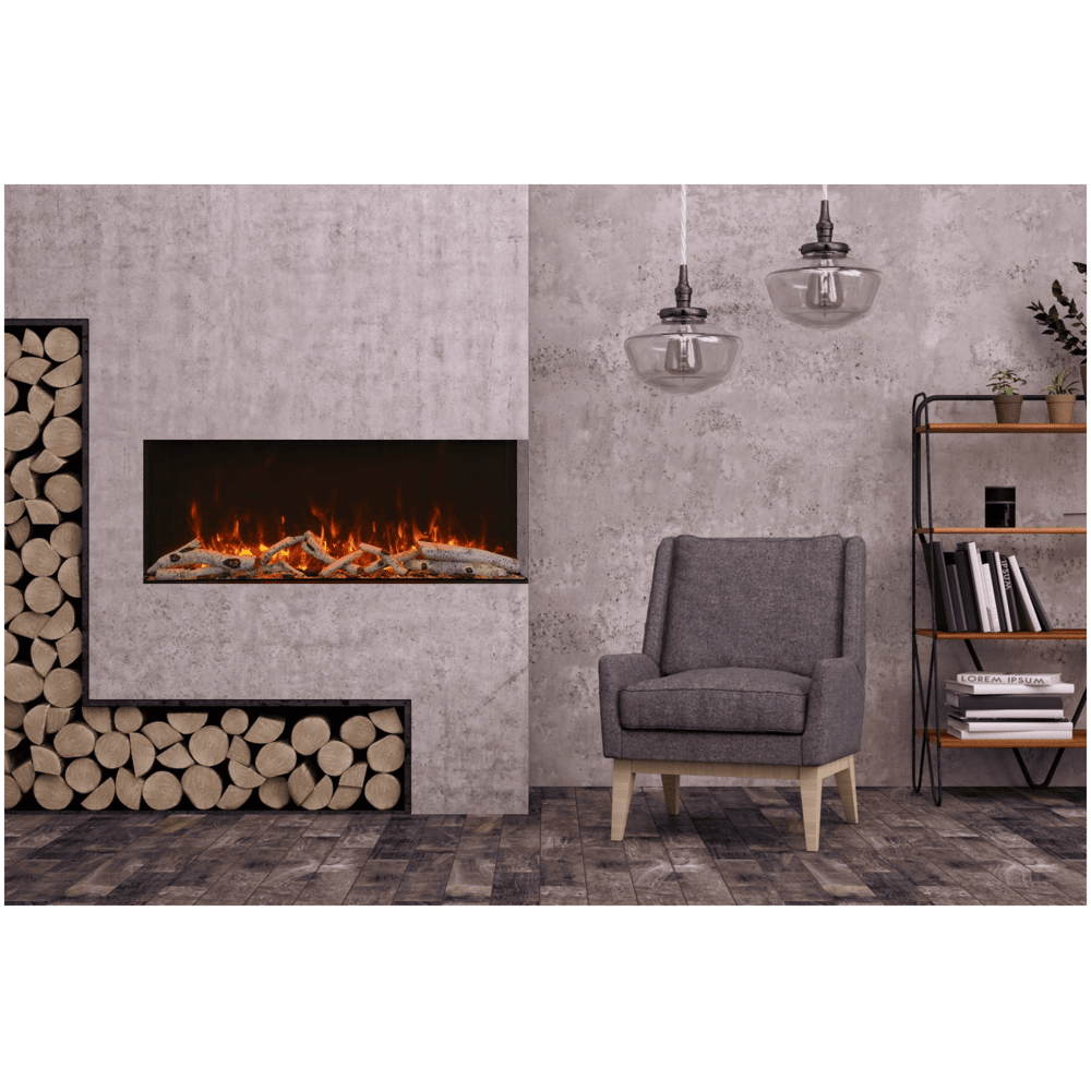 Amantii 50 Inch Tru View Extra Tall XL Indoor/Outdoor Smart Electric Fireplace Attached