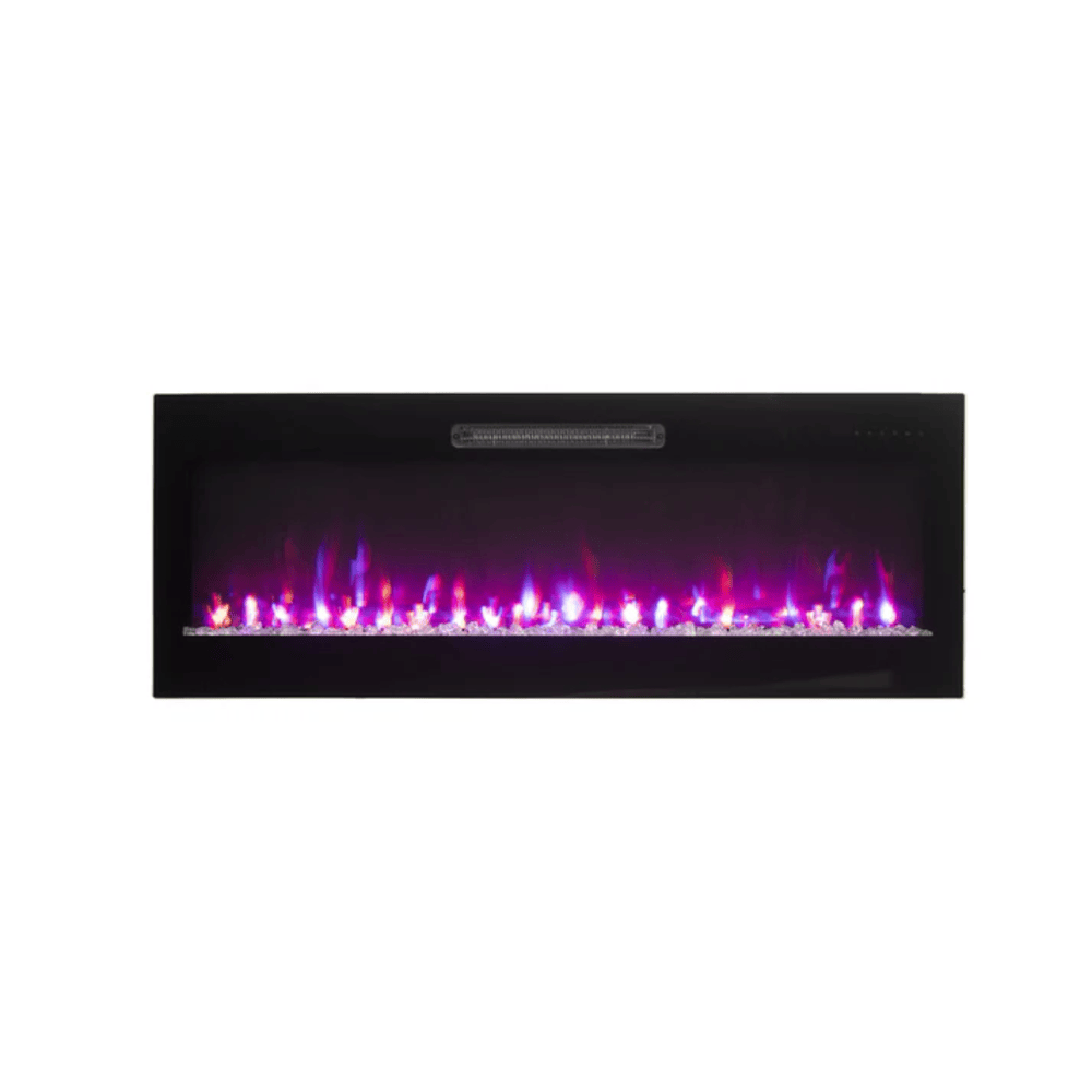 Amantii 60 Inch Evolution WiFi Enabled Wall Mounted Electric Fireplace Purple Blue Flame