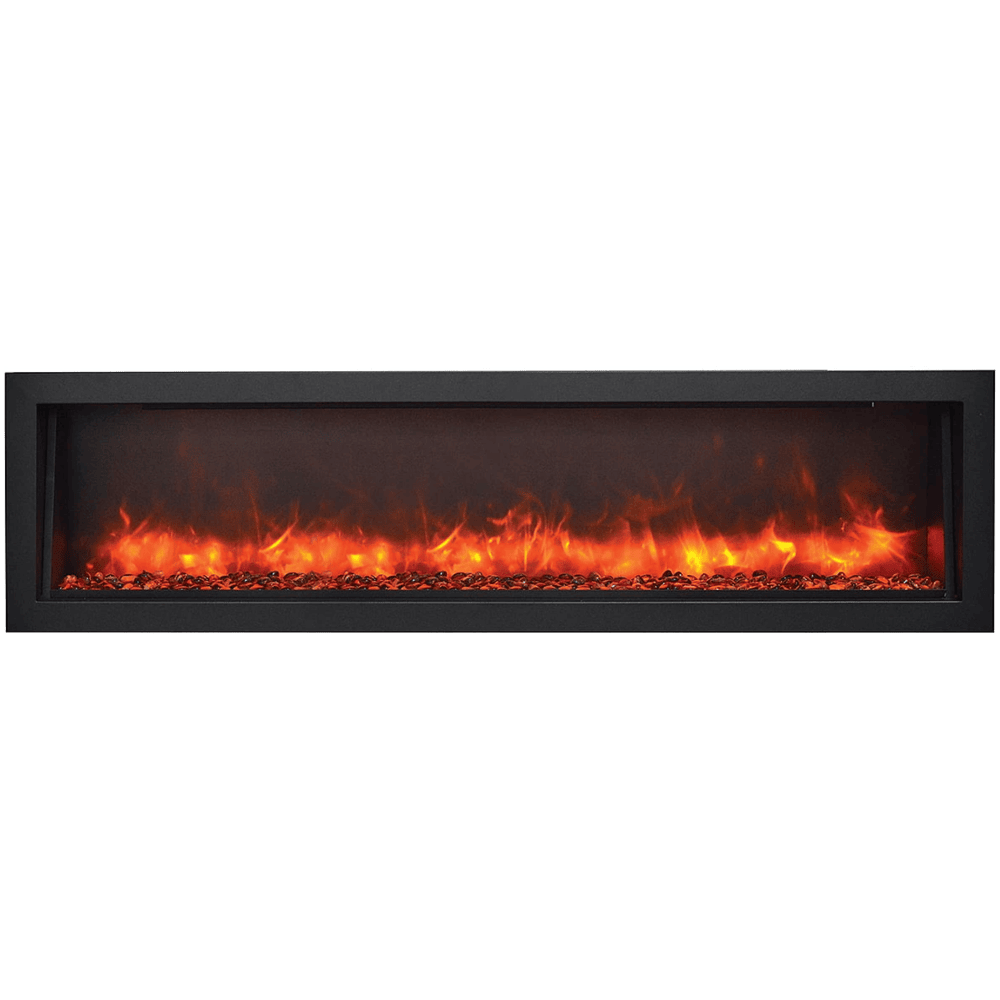 Amantii 60 Inch Panorama Deep Full View Indoor/Outdoor Smart Electric Fireplace Orange Flame