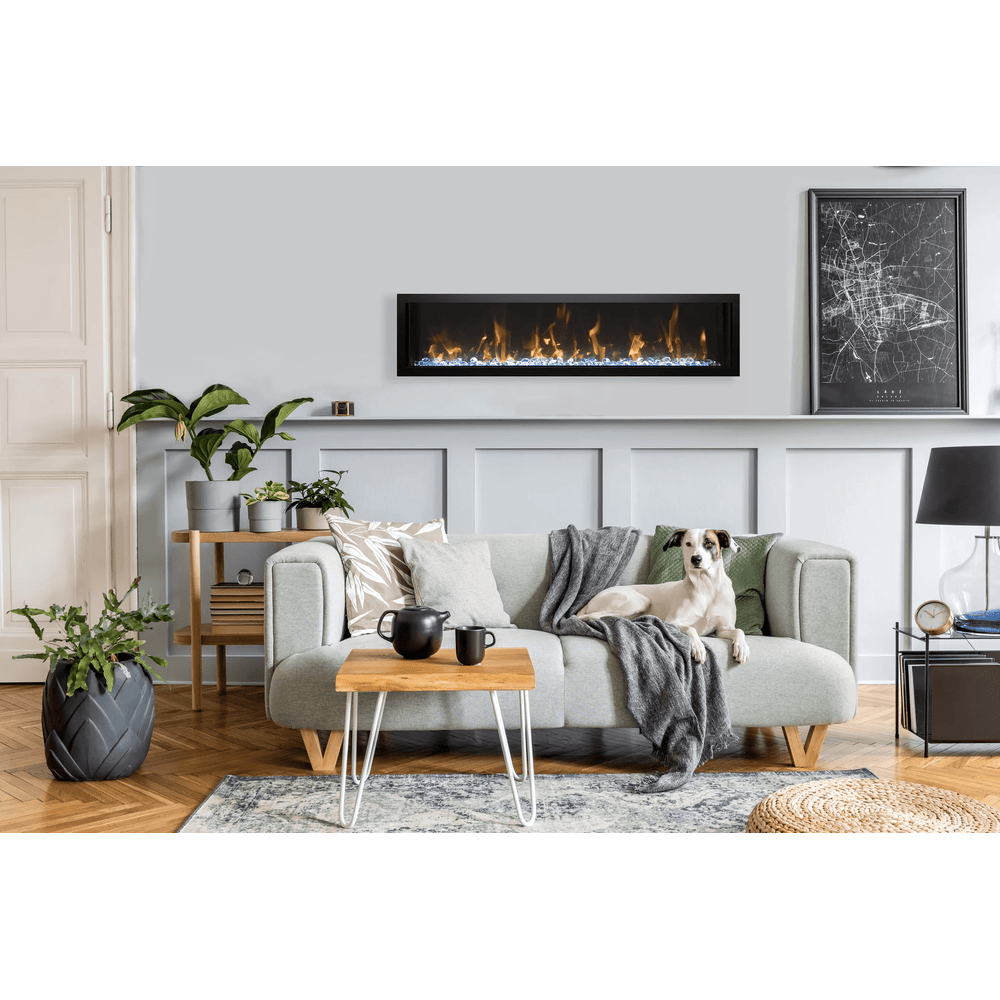 Amantii 60 Inch Symmetry Extra Slim Smart Electric Fireplace Attached