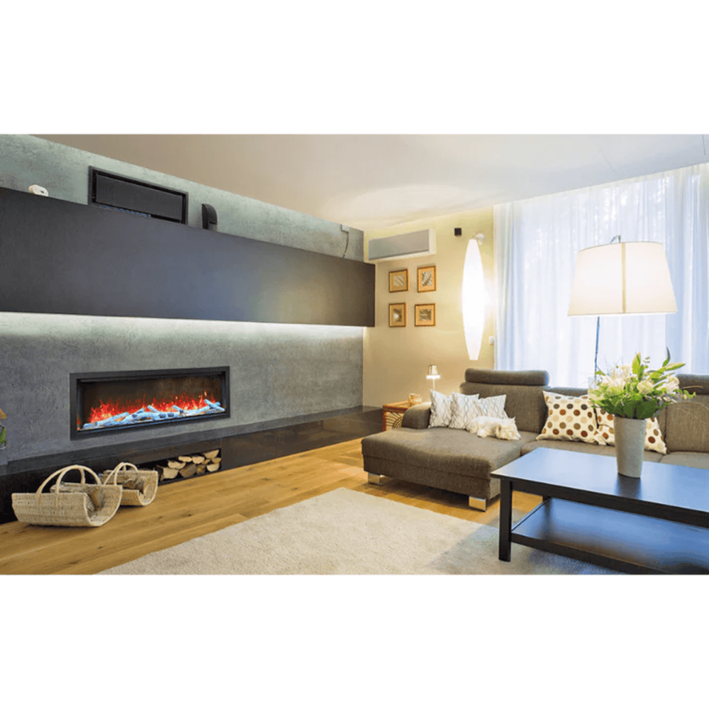 Amantii 60 Inch Symmetry Extra Tall Indoor/Outdoor Smart Electric Fireplace Attached