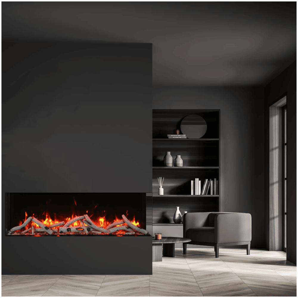 Amantii 60 Inch TruView Slim Indoor/Outdoor 3 Sided Electric Fireplace Attached