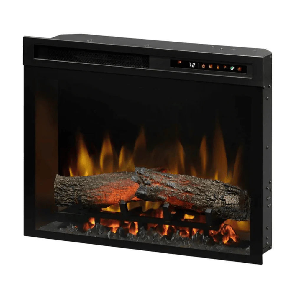 Dimplex 23 Inch Nova Plug-In Electric Fireplace Firebox with Log Set Front View