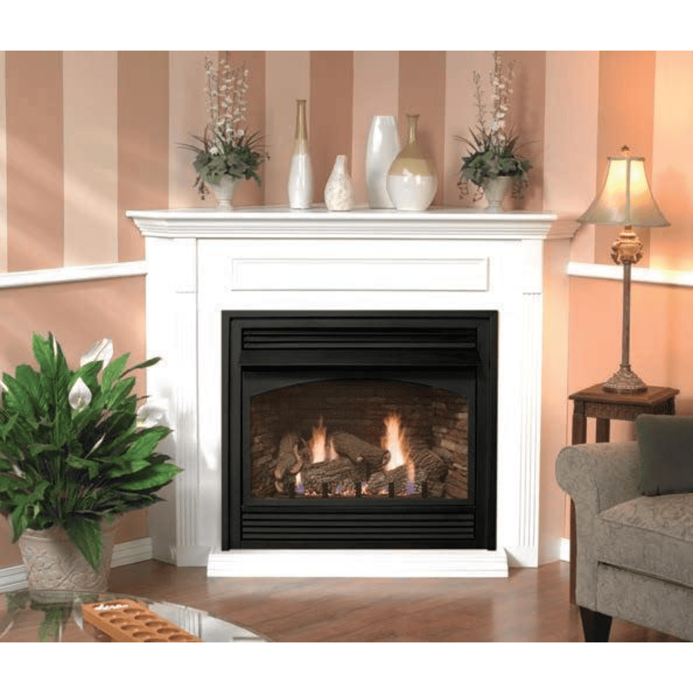 Empire 24 Inch Corner Cabinet Mantel with Base Attached
