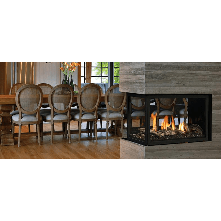 Kingsman MCVP42 43 Inch Clean View Peninsula Direct Vent Gas Fireplace in IPI Ignition