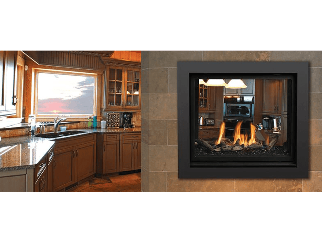Kingsman MCVST42 34 Inch Clean View See-Through Direct Vent Gas Fireplace in Millivolt Ignition Attached