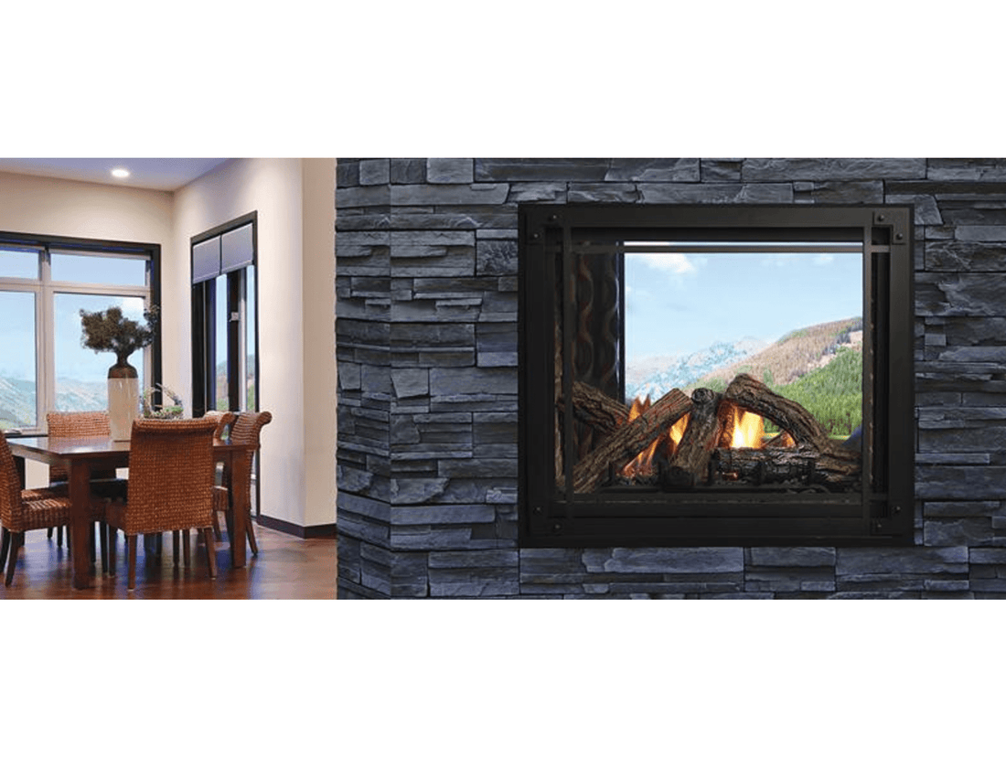 Kingsman MCVST42 34 Inch Clean View See-Through Direct Vent Gas Fireplace in IPI Ignition Attached