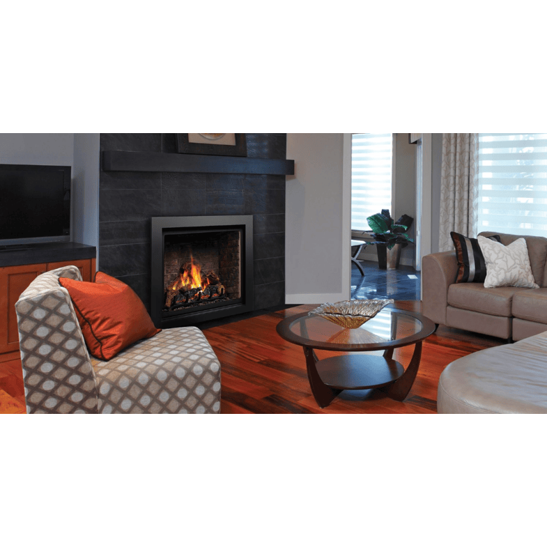 Kingsman ZCV42 42 Inch Clean View Zero Clearance Direct Vent Gas Fireplace in Millivolt Ignition Attached