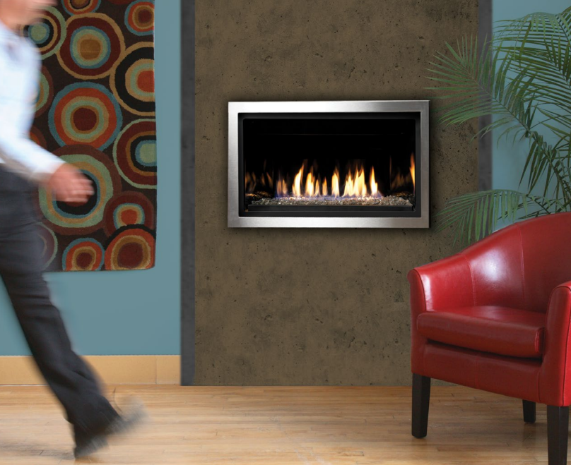 Kingsman ZCVRB3622 36 Inch Clean View Zero Clearance Direct Vent Gas Fireplace in Millivolt Ignition Attached