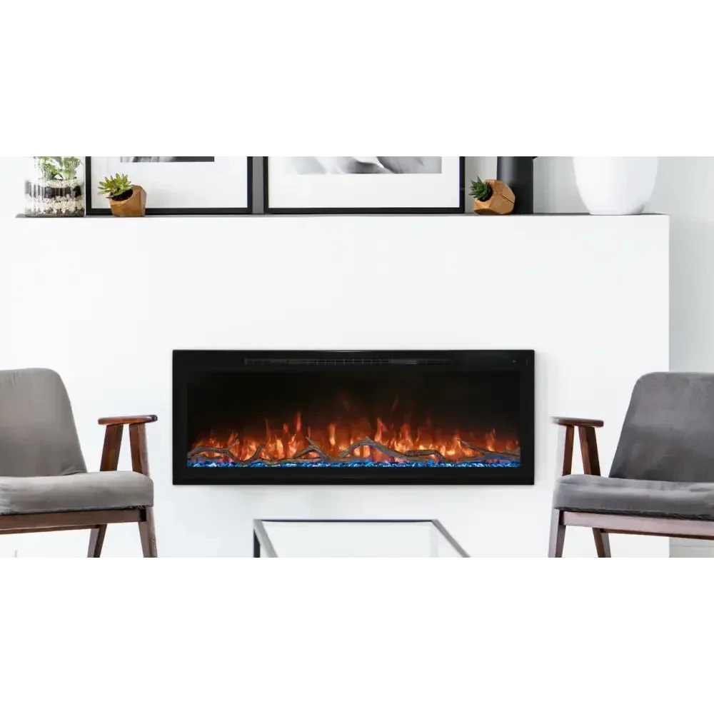Modern Flames 100 Inch Spectrum Slimline Recessed/Wall Mount Electric Fireplace Attached
