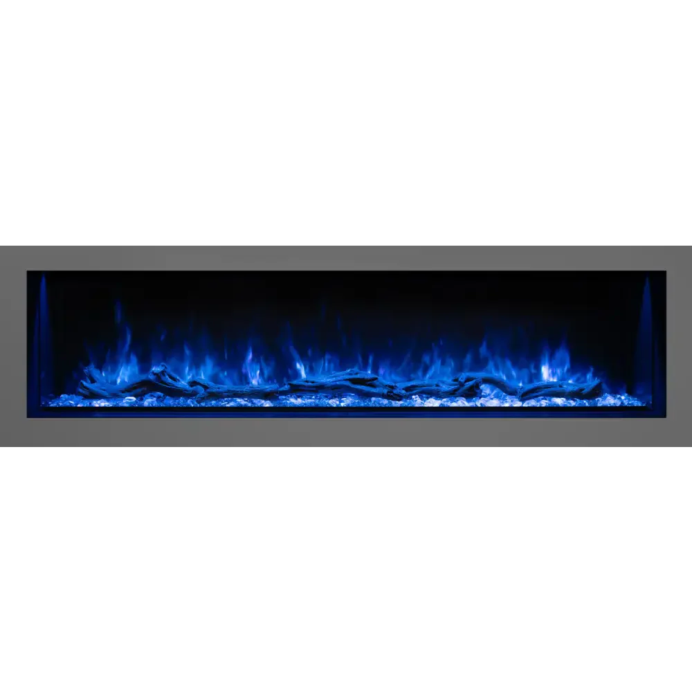 Modern Flames 68 Inch Landscape Pro Multi-Sided Built In Electric Fireplace Blue Flame