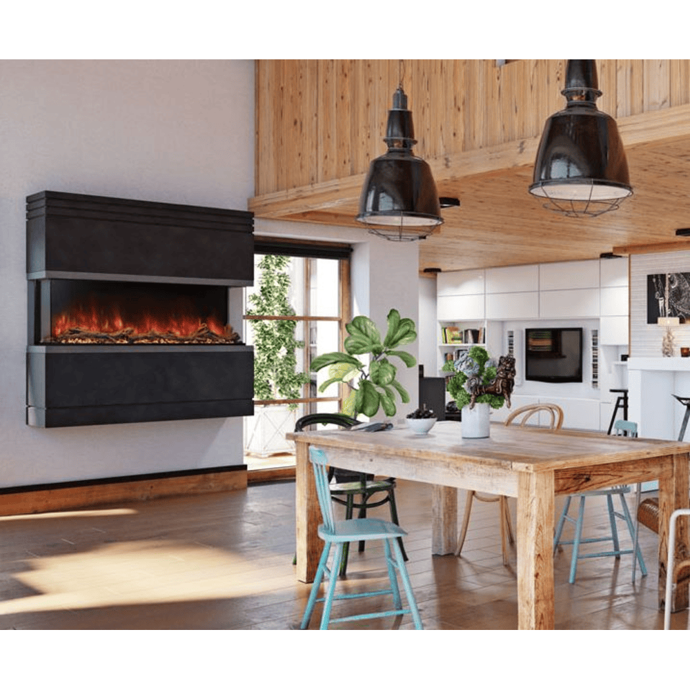 Modern Flames 68 Inch Landscape Pro Multi-Sided Built In Electric Fireplace Attached