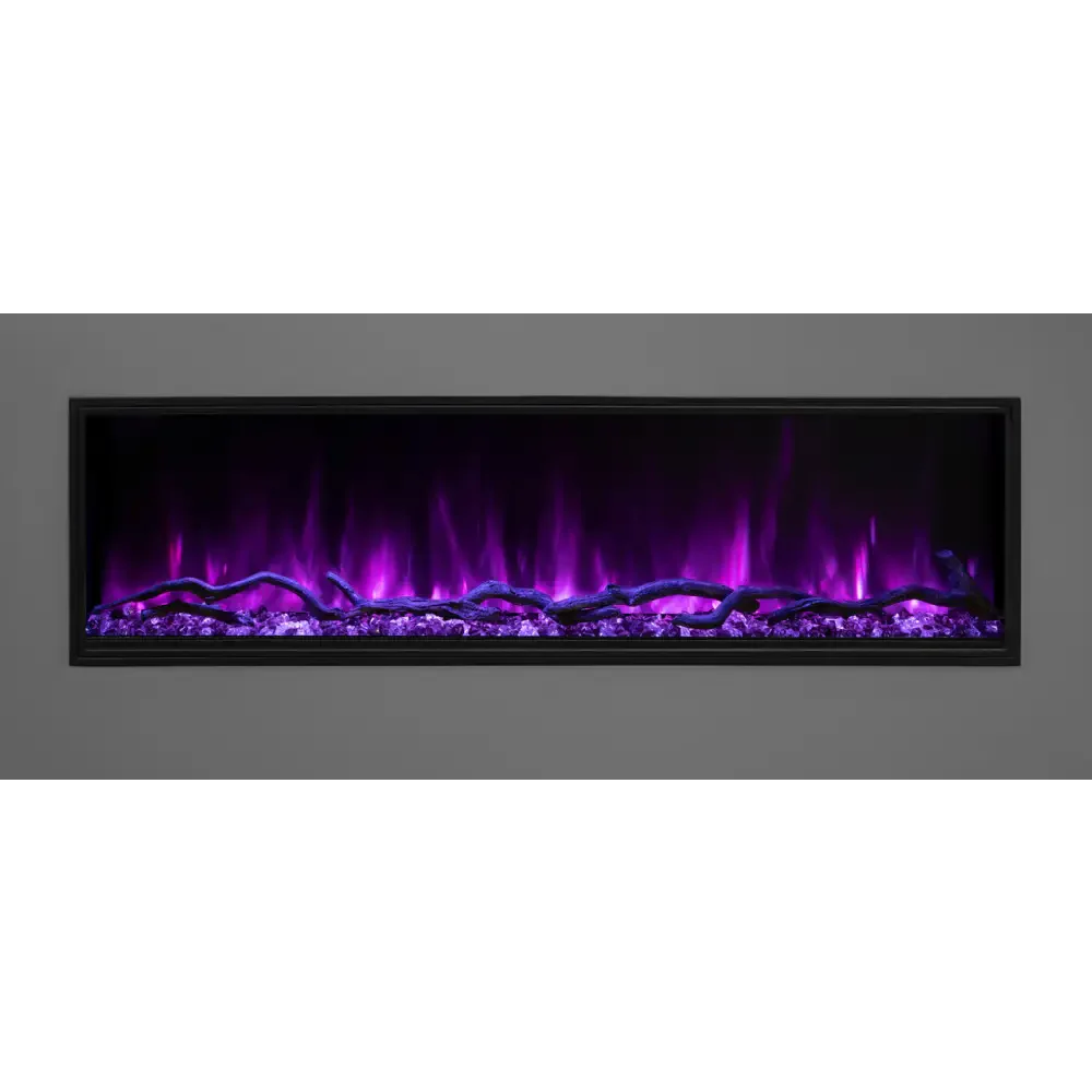 Modern Flames 80 Inch Landscape Pro Slim Built In Electric Fireplace Purple Flame