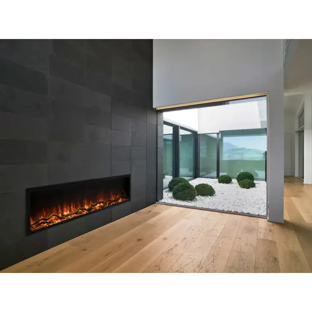 Modern Flames 80 Inch Landscape Pro Slim Built In Electric Fireplace Attached