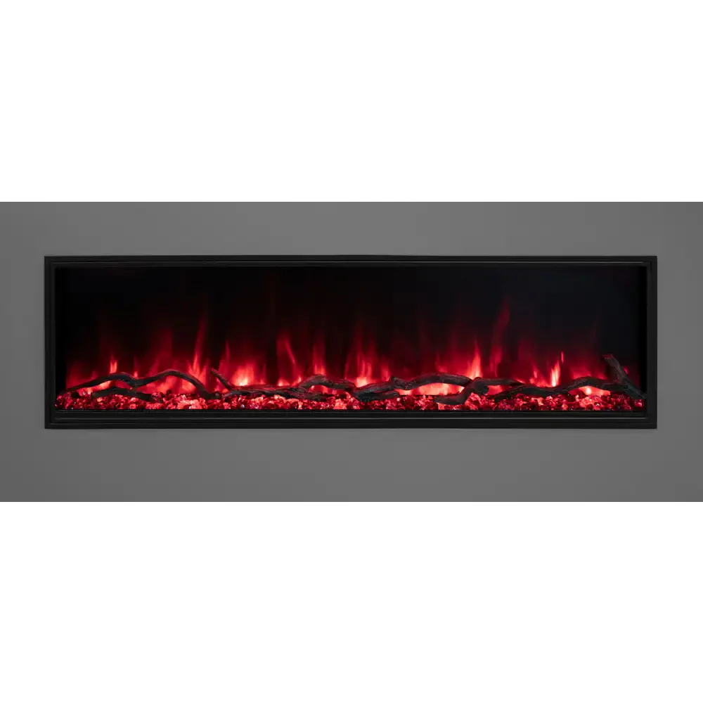 Modern Flames 96 Inch Landscape Pro Slim Built In Electric Fireplace Red Flame