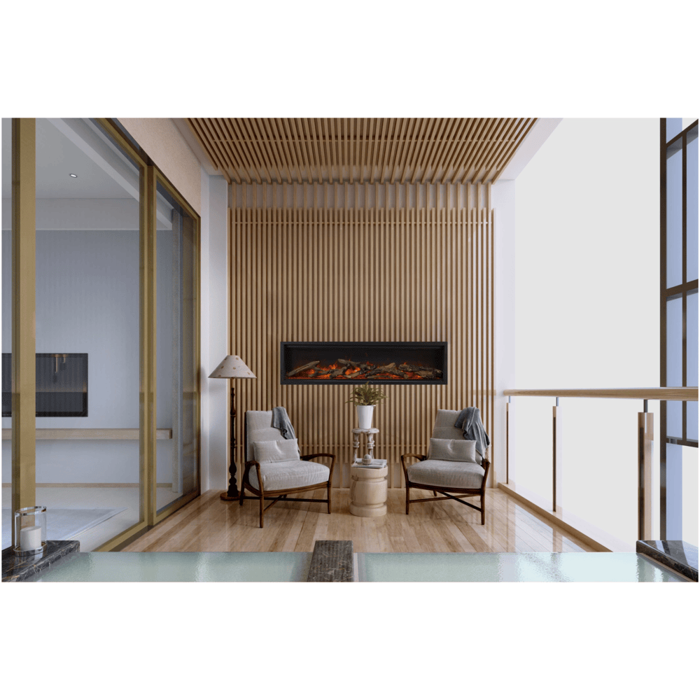 Remii 60 Inch Lumina Clean Face Built-In Electric Fireplace Attached