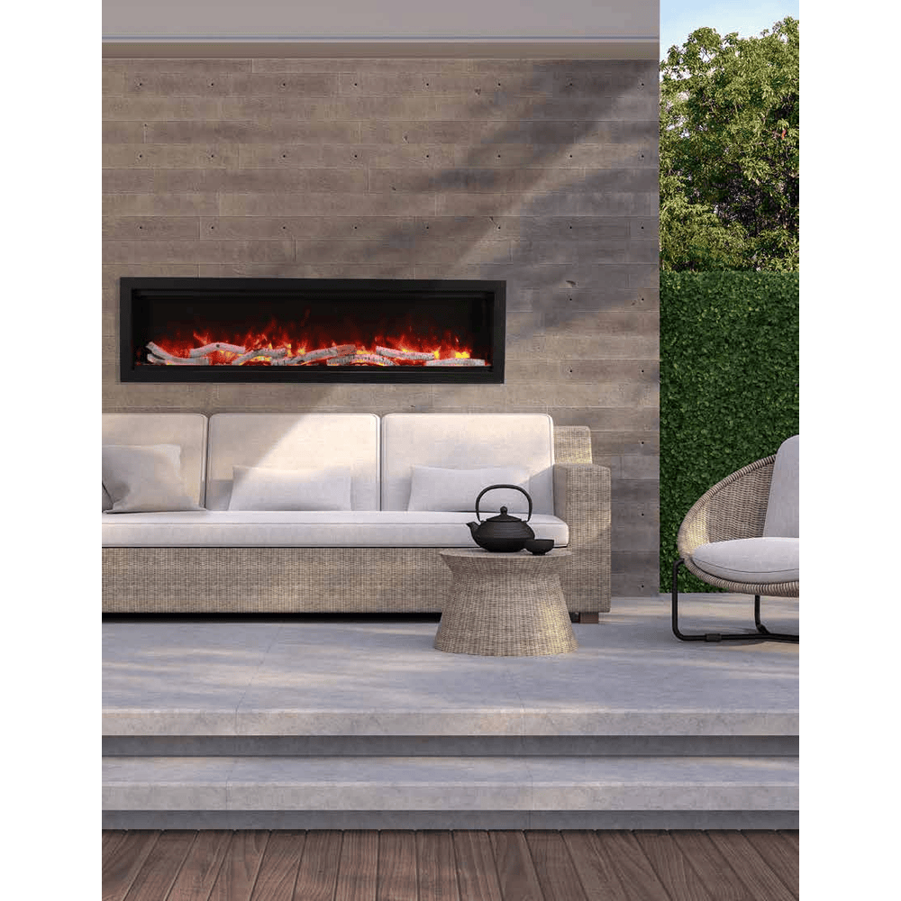 Remii 74 Inch Lumina Clean Face Built-In Electric Fireplace Attached