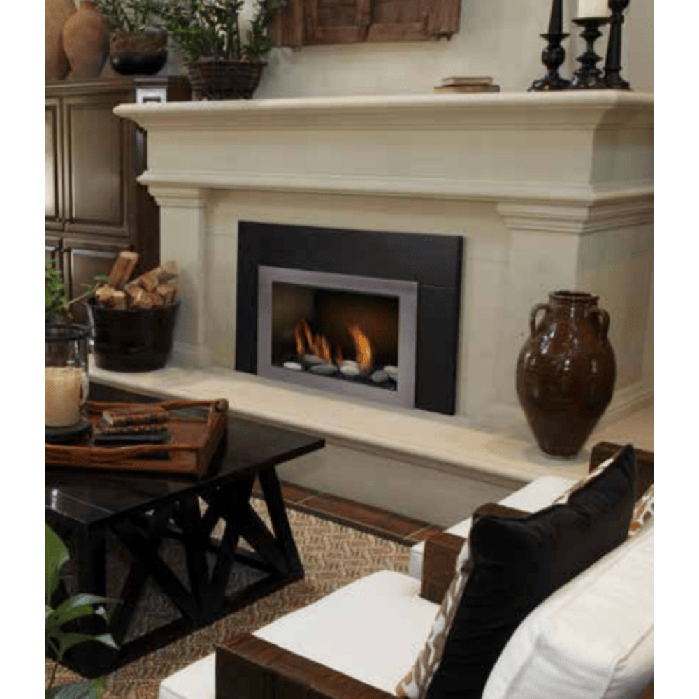 Sierra Flame 30 Inch Deluxe Ceramic Brick Panelling Direct Vent Insert Gas Fireplace Front View