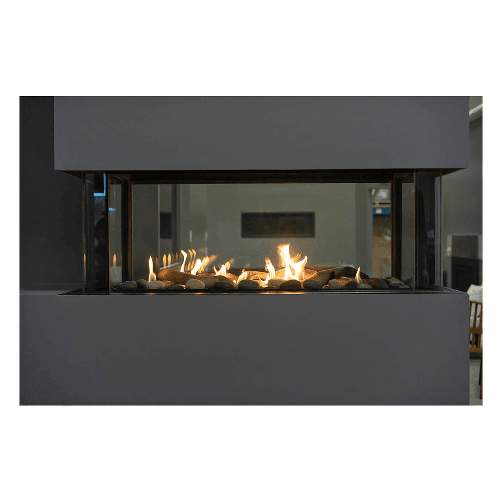 Sierra Flame 48 Inch Lyon 4 Sided See-Through Natural Gas Fireplace Attached