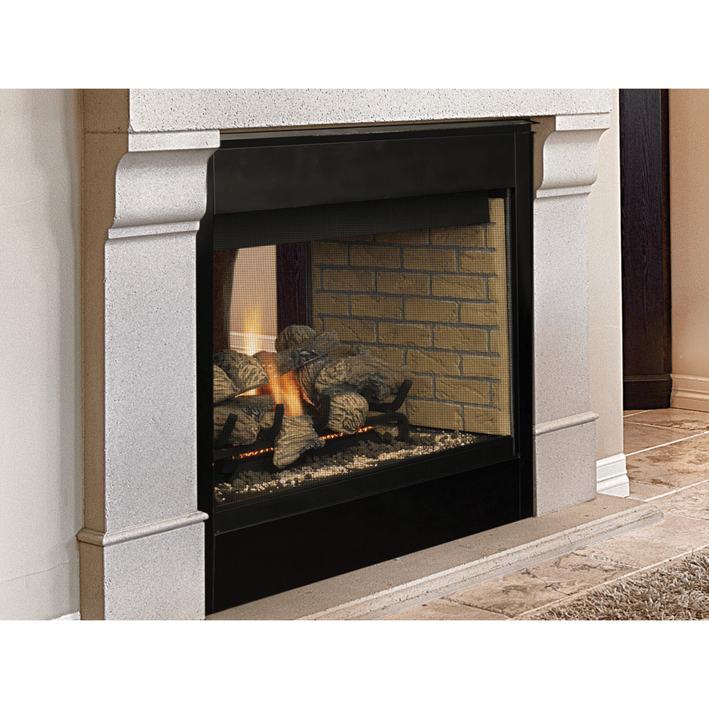 Superior BRT40ST Series 40 Inch B-Vent See-Through Natural Gas Fireplace in Millivolt Ignition Attahched