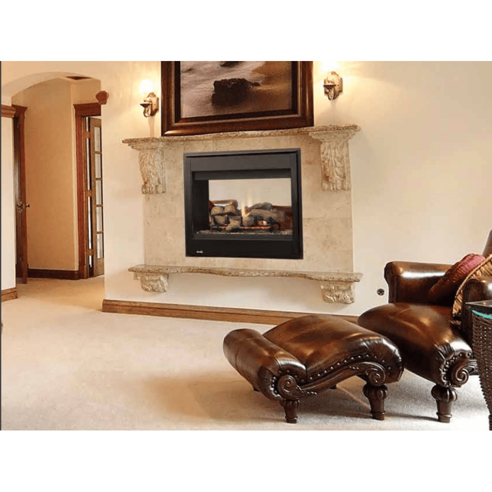 Superior DRT4000 Series 40 Inch See-Through Direct Vent Natural Gas Fireplace in Electronic Ignition Attached