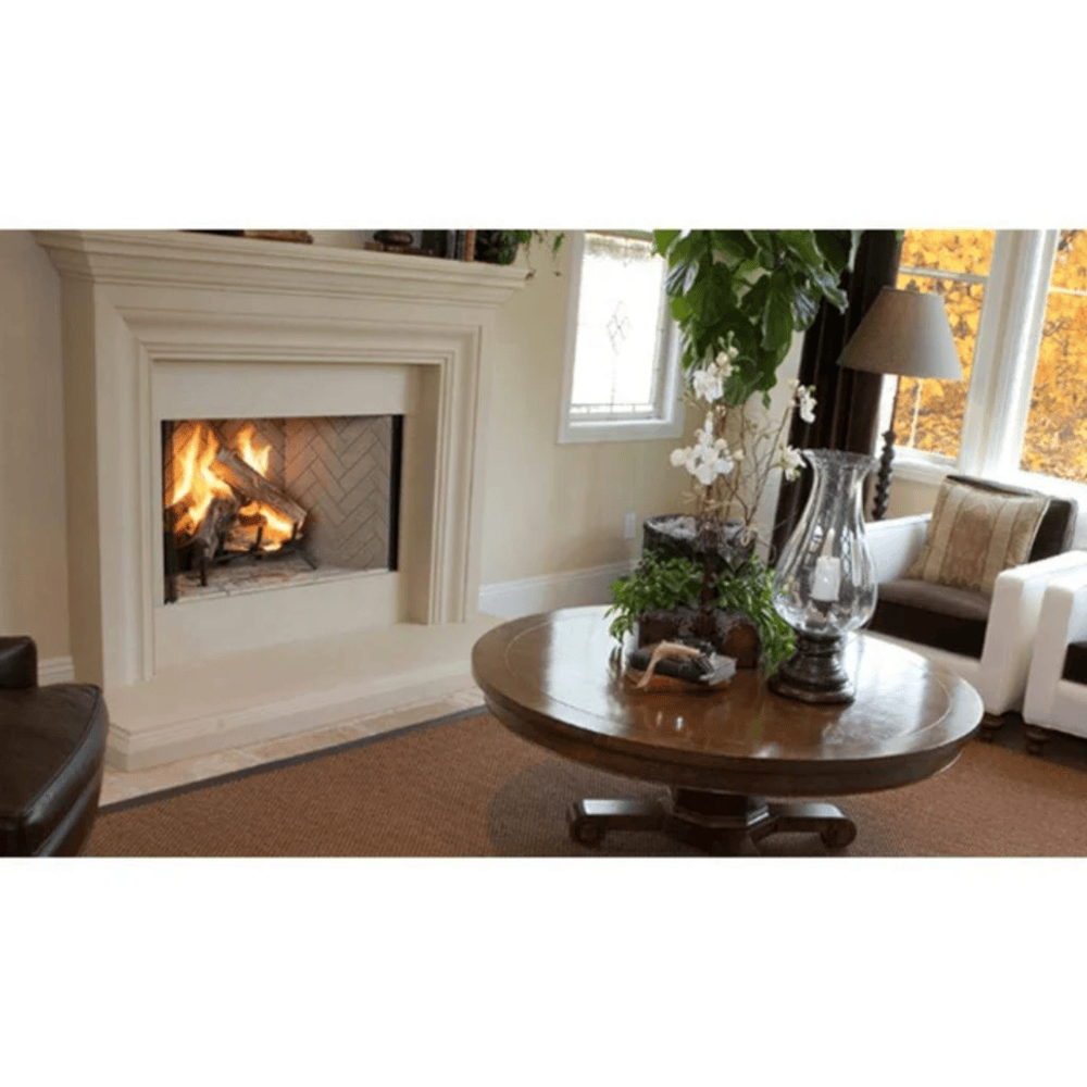 Superior WRT35000 Traditional Grey Stacked Refractory Panels Wood Burning Fireplace Attached