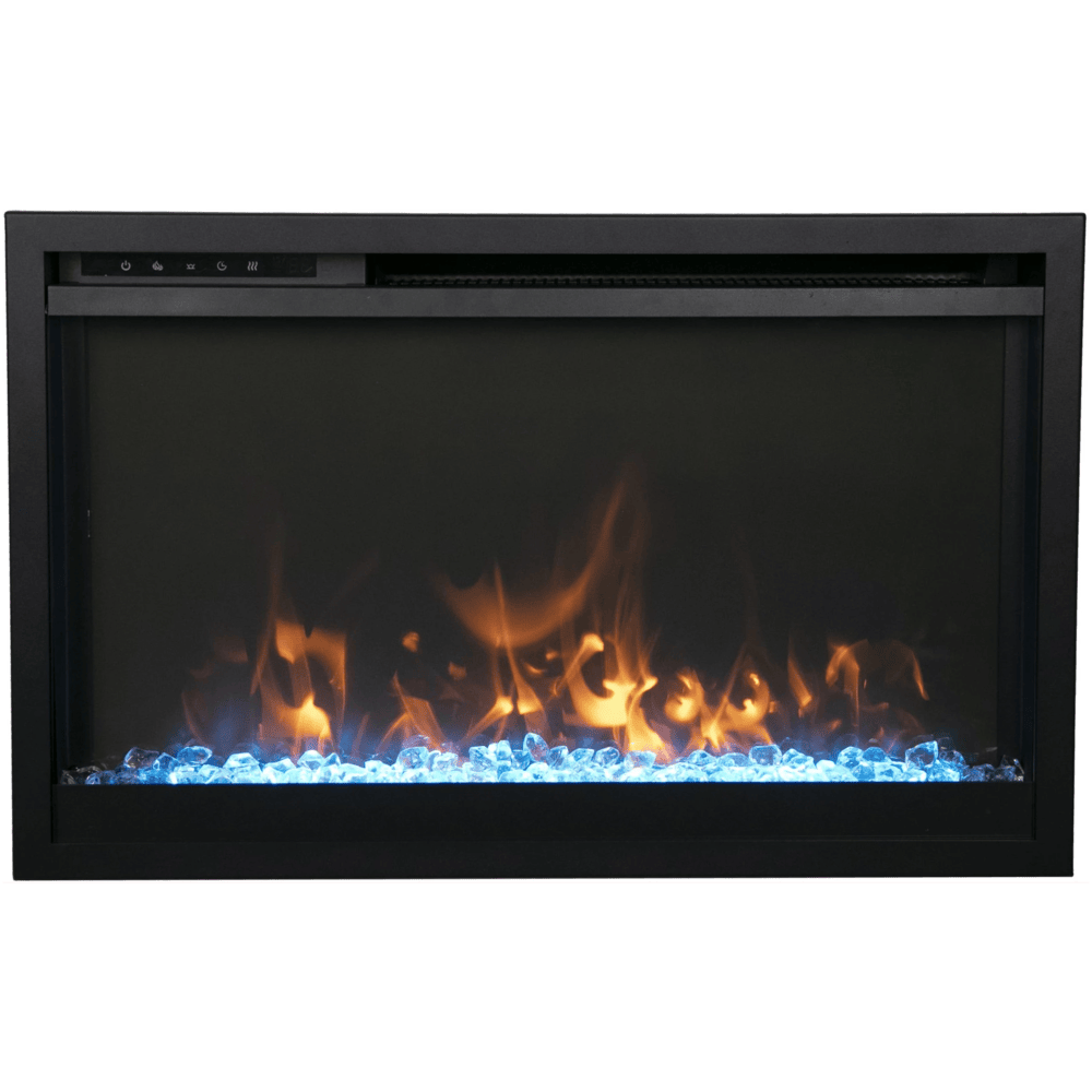 Amantii 30 Inch Traditional Xtraslim Smart Electric Fireplace w/ fireglass media 2