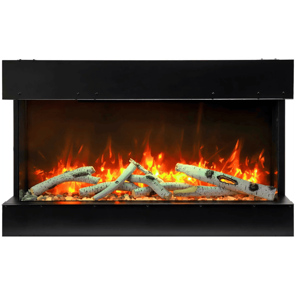 Amantii 40 Inch TruView Slim Indoor/Outdoor 3 Sided Electric Fireplace Log Set