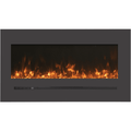 Amantii 48 Inch Linear Wall Mount/Flush Mount Electric Fireplace with Steel Surround and Glass Media Orange Sable