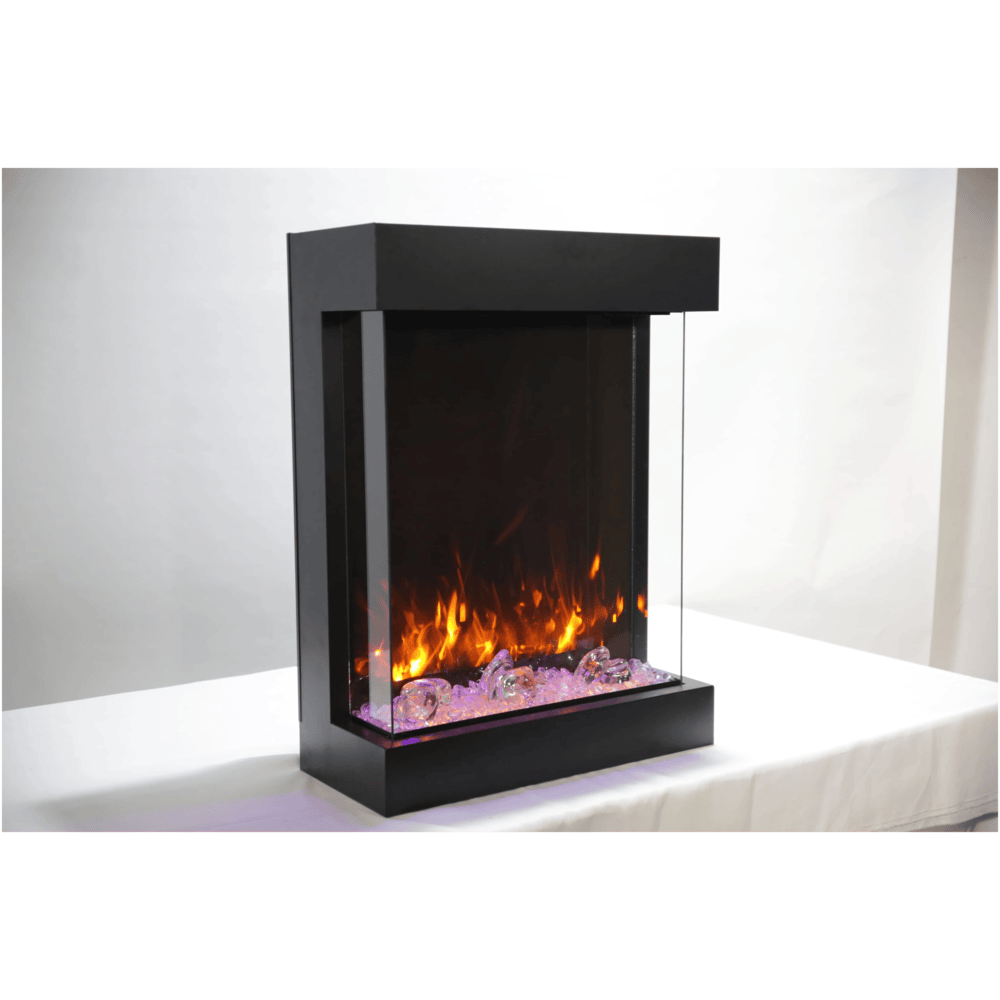 Amantii 20 Inch Cube 3 Sided 2025WM Freestand Electric Fireplace Side View