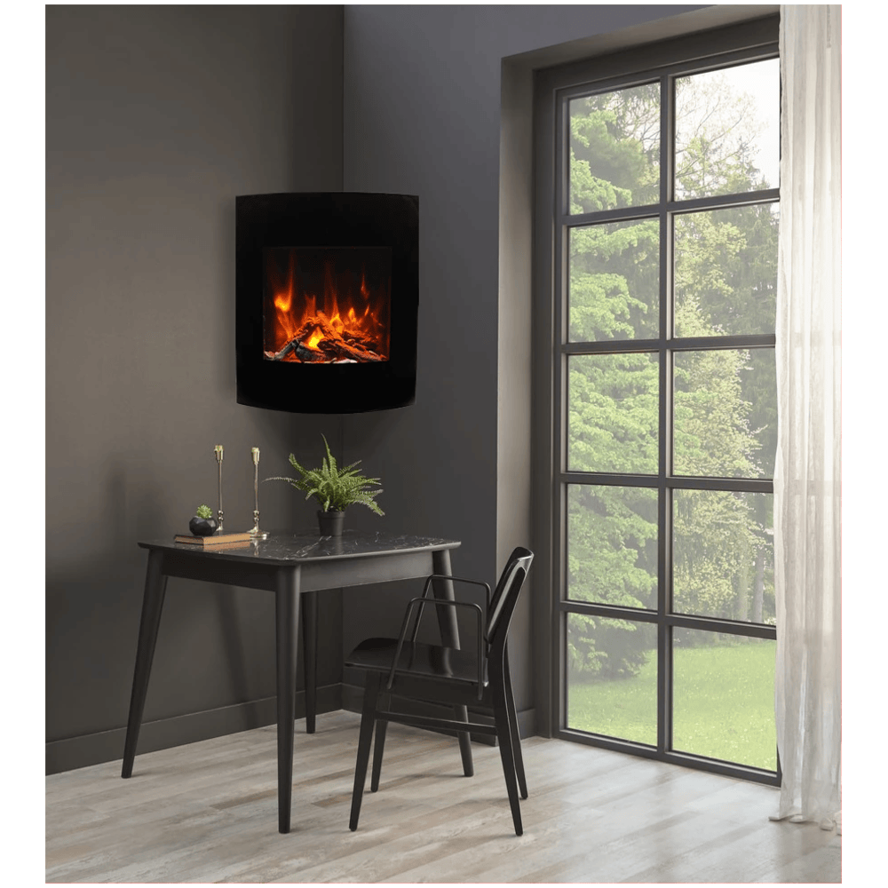 Amantii 24 Inch Corner Wall Mount Smart Electric Fireplace Attached Corner
