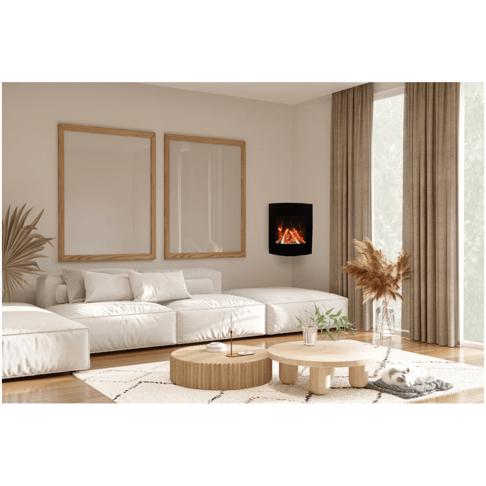 Amantii 24 Inch Corner Wall Mount Smart Electric Fireplace Attached