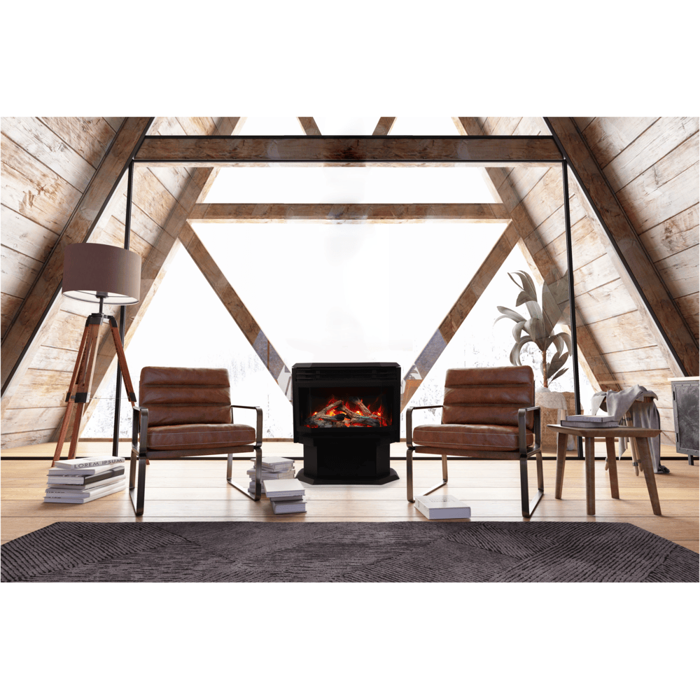 Amantii 26 Inch FS Lumina Smart Freestanding Electric Fireplace Attached