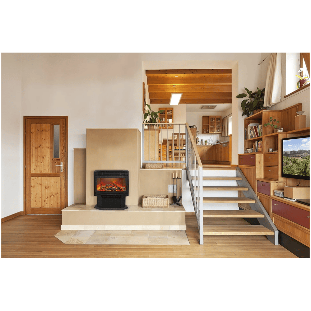 Amantii 26 Inch FS Lumina Smart Freestanding Electric Fireplace Attached