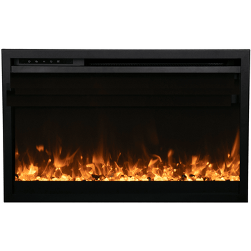 Amantii 26 Inch Traditional Xtraslim Smart Electric Fireplace w/ fireglass media