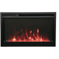 Amantii 26 Inch Traditional Xtraslim Smart Electric Fireplace w/ fireglass media white