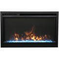 Amantii 26 Inch Traditional Xtraslim Smart Electric Fireplace w/ fireglass media blue