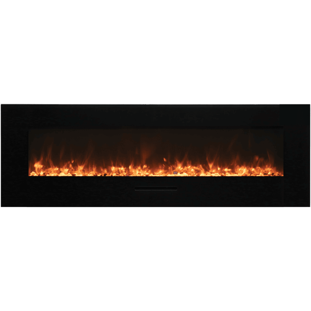 Amantii 26 Inch Wall Mount/Flush Mount Indoor/Outdoor Smart Electric Fireplace Yellow Logs