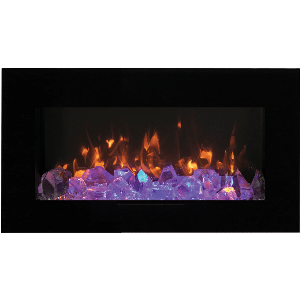 Amantii 26 Inch Wall Mount/Flush Mount Indoor/Outdoor Smart Electric Fireplace Crystal